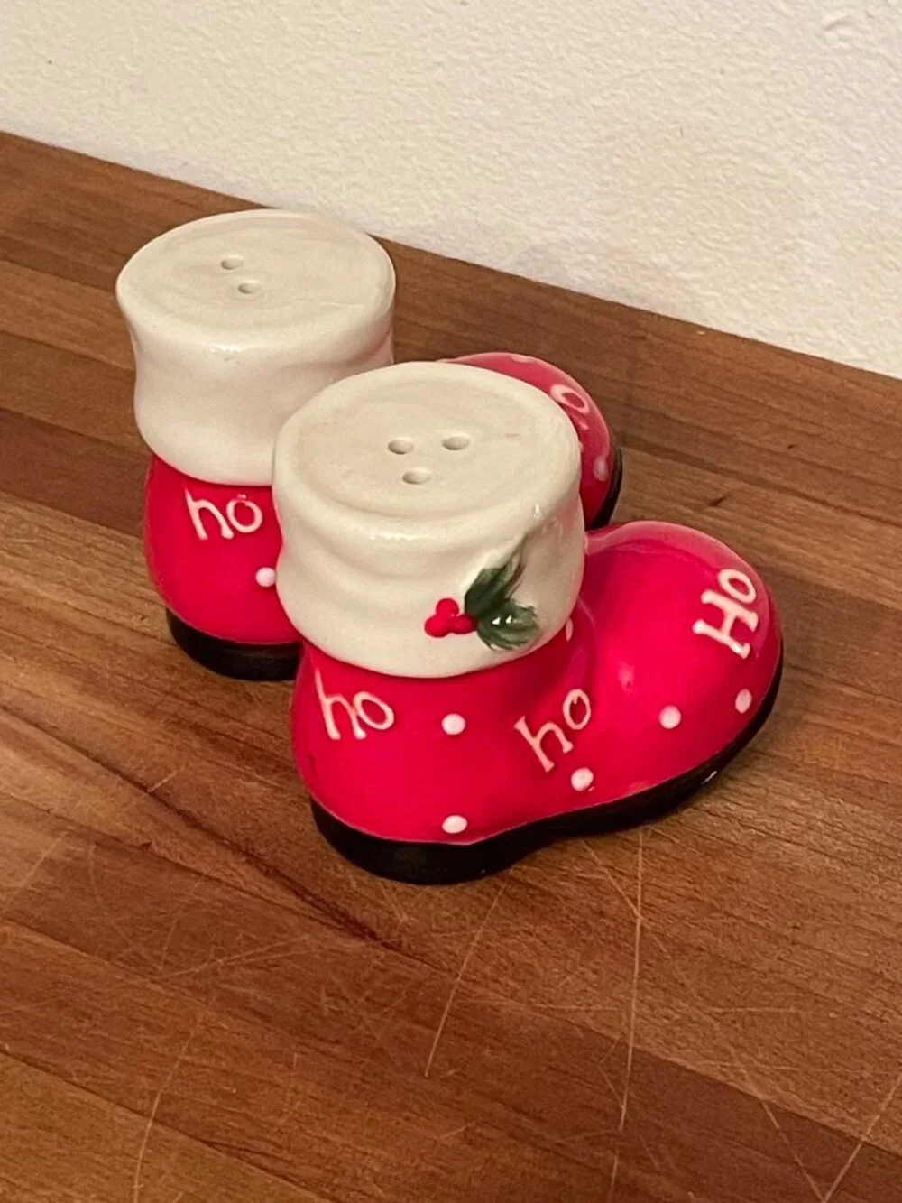 Vintage Santa Boots Salt and Pepper Shakers
